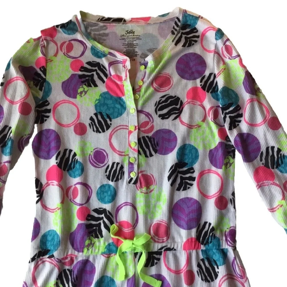 JUSTICE Girls size 16/18 THERMAL ROMPER PJ PAJAMA